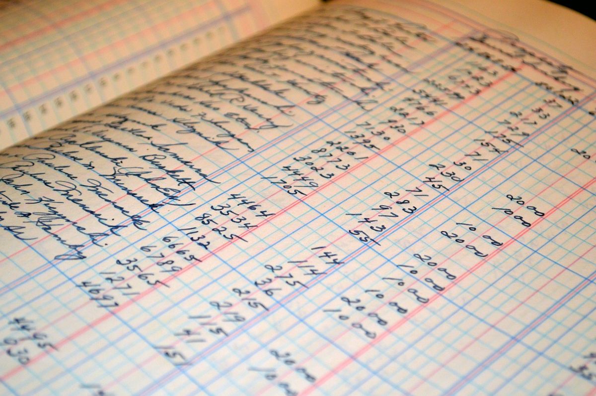 Pages of a handwritten accounting ledger